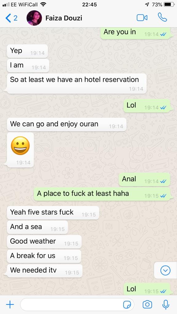 Screenshot related to the Oran trip conversation.